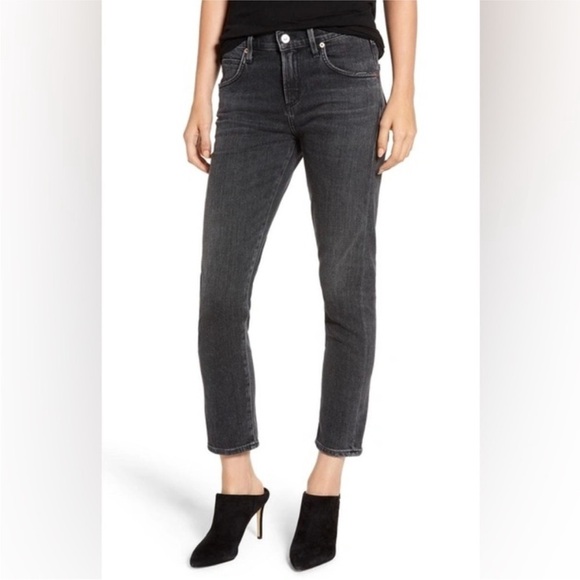 Citizens of Humanity CoH Elsa MidRise Skinny
 Jeans sz 24 Black Wash Button Fly - Picture 1 of 10